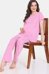 Zivame Maternity Summer Thyme Knit Cotton Top - Begonia Pink — thumbnail 4